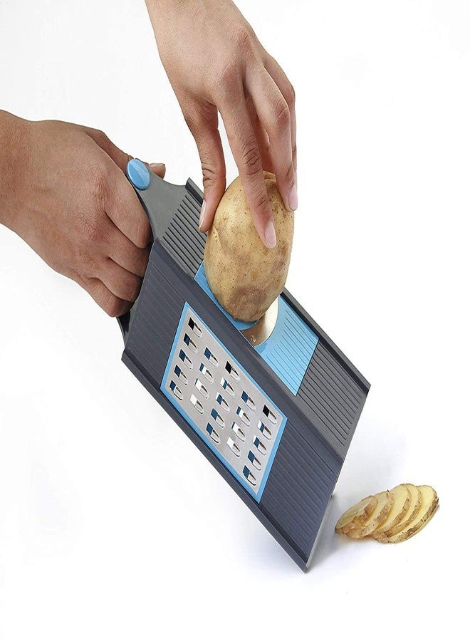 Faverito Stainless Steel 4 in 1 Slicer and Grater Chopper Fruit Slicer Dicer Grater Potatoes Slicer Peeler Attach 4 Blades - Image 4